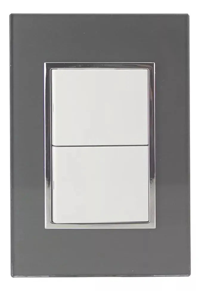 Placa Apagador Doble Sanelec Venecia Humo - Sanelec - detalle