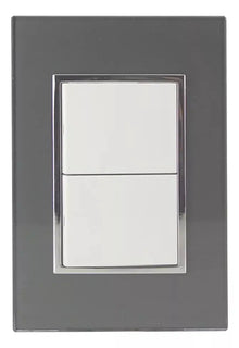 Placa Apagador Doble Sanelec Venecia Humo - Sanelec - detalle