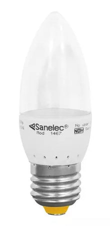 Foco Led 4w Sanelec Tipo Vela Luz Cálida Base E27