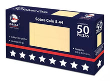 50 Sobres Coin 5-44 Nassa Color Manila Para Billetes De Dinero