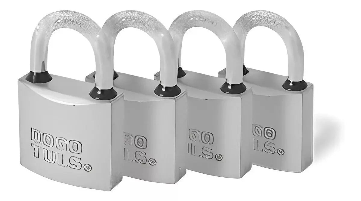 Juego 4 Candados Hierro 38mm Gancho Corto Nivel 5 Dogotuls - Dogotuls