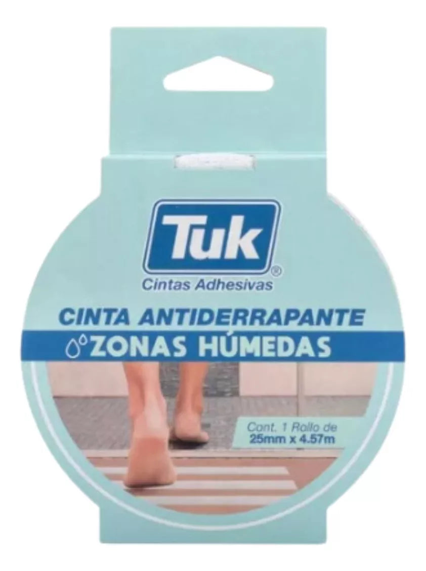 Cinta Antiderrapante Zonas Humedas Tuk 25mm X 4.57m Baño