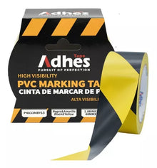 Cinta Advertencia Marcaje Adhes Negro/amarillo Pvc 33m