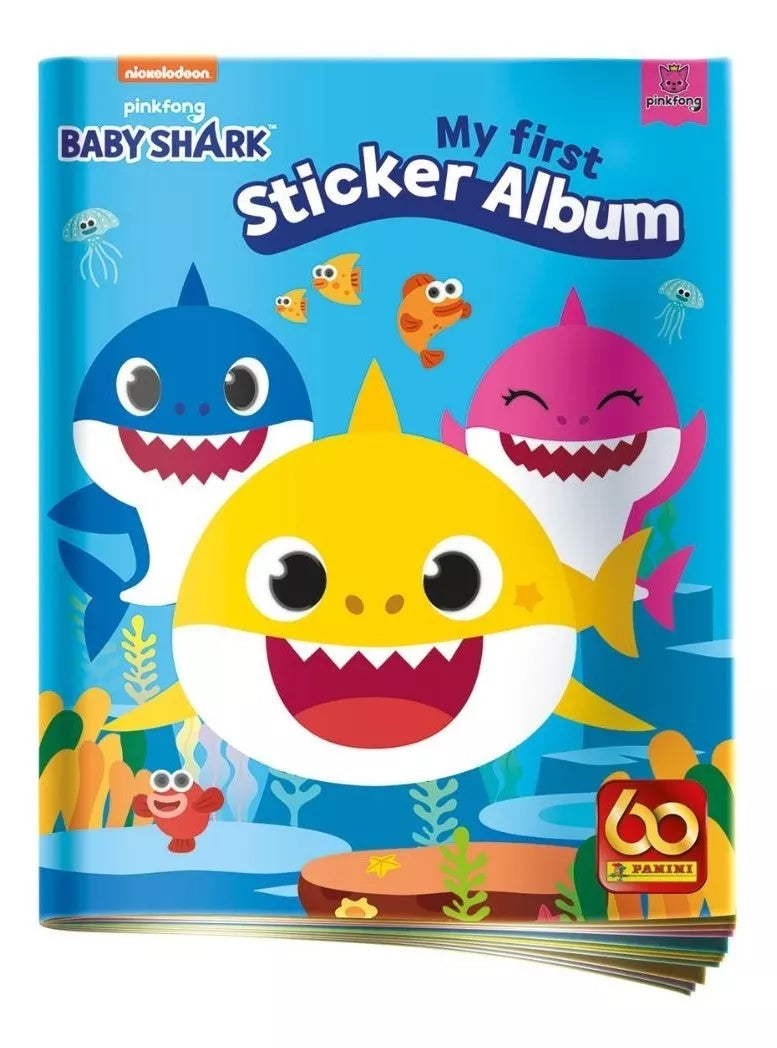 Baby Shark Album + 4 Sobres Panini Estampas Coleccionables