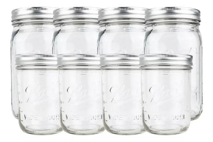 Frasco De Vidrio Mason Jar Ball 16 Oz Y 32 Oz 8 Pack - Marchante MX