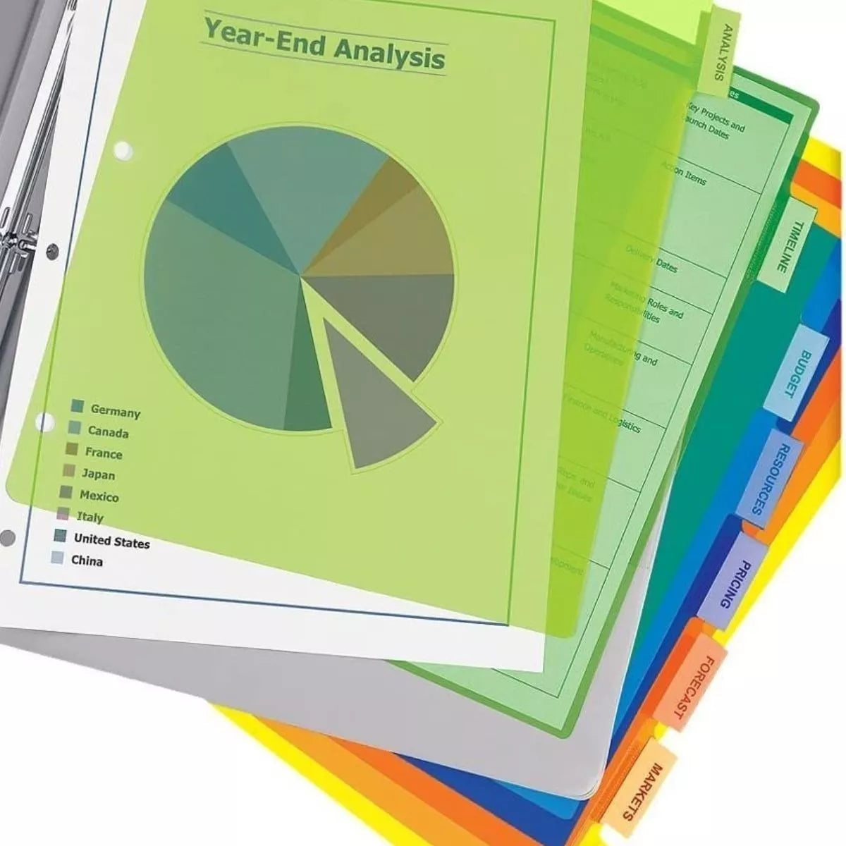 8 Separadores Pestañas Avery Insertables Carpeta Colores