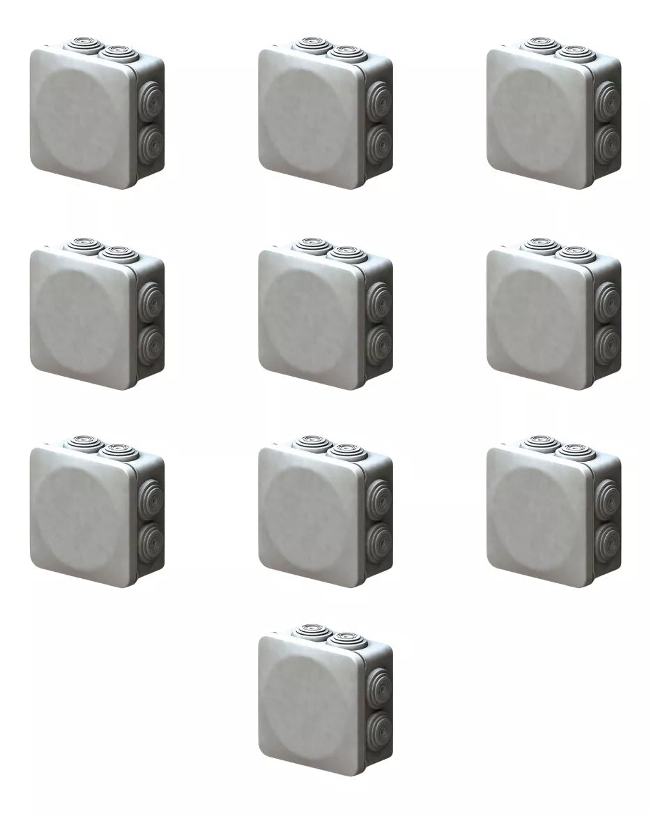 Pack 10 Caja Estanca Conos Presion Argos 80x80x45mm Ip 55