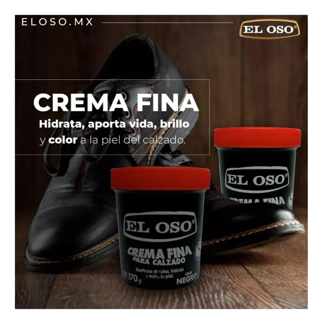 Crema Calzado El Oso Fina Color Café 170g Limpieza Zapatos