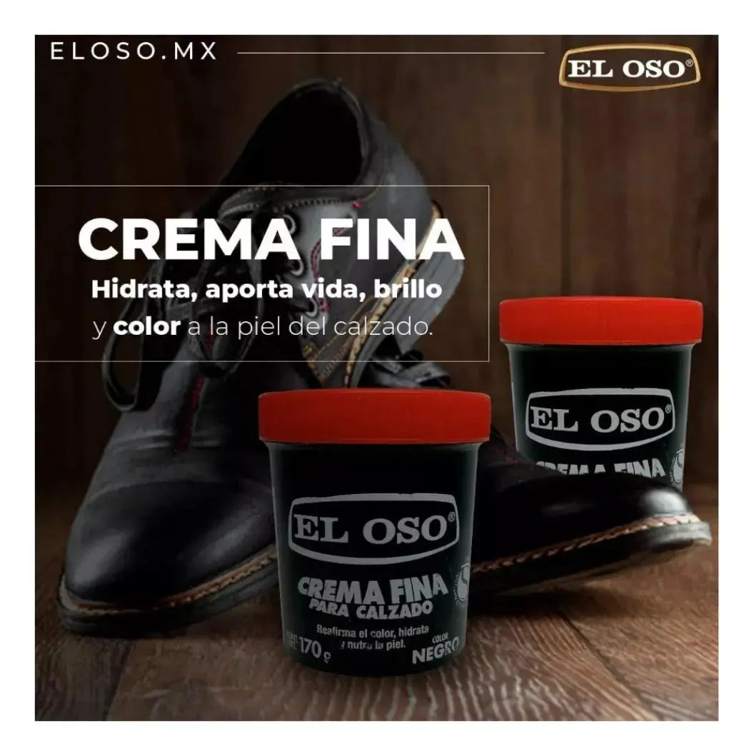 Crema Calzado El Oso Fina Color Café 170g Limpieza Zapatos - El oso - vista trasera