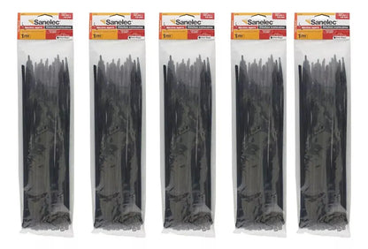 5 Bolsas Cincho Plastico Santul 4.8mm X 300mm Negro 250 Pzs - Sanelec - detalle