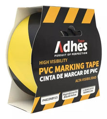 Cinta Advertencia Marcaje Adhes Negro/amarillo Pvc 33m