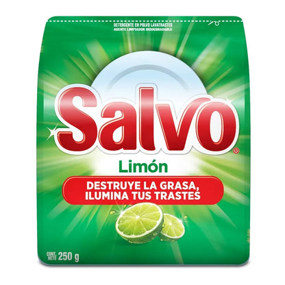 Lavatrastes Jabon En Polvo Salvo Limón 250 G destruye Grasa