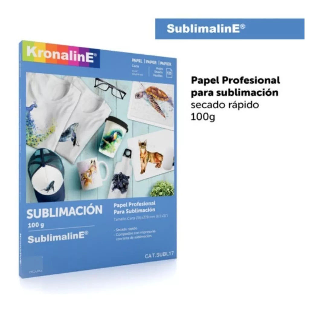 250 Hojas Papel Sublimacion Kronaline Oficio 100g Sublimar