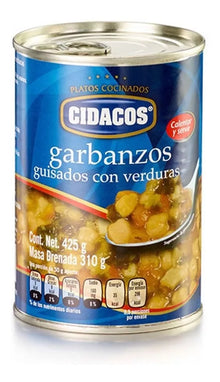 Garbanzos Con Verdura Cidacos Lata 425g