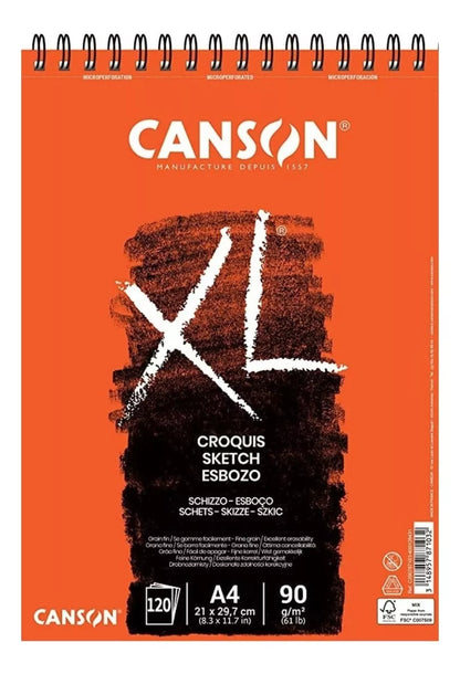 Block Canson Dibujo Croquis Album Xl Boceto 21x29.7cm 120h