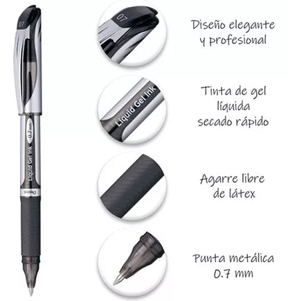 Bolígrafo Pluma Gel Pentel Energel Deluxe Bl57 0.7mm Grip
