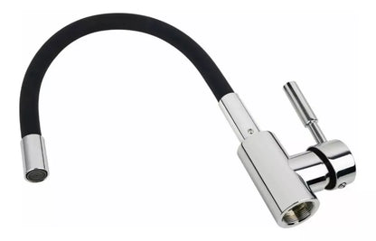 Llave Monomando Snake Cromo Fregadero Negro Cuello Flexible