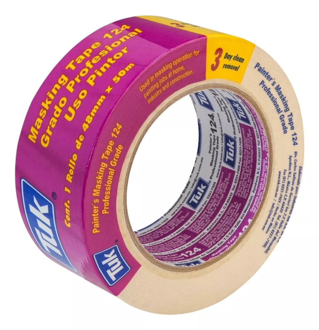 Masking Tape Grado Profesional Tuk 48mm X 50m Uso Pintor