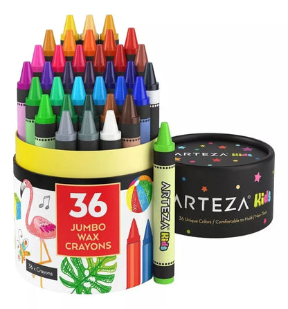 Bote De 36 Crayones De Colores Arteza Tamaño Jumbo - Coveme - detalle