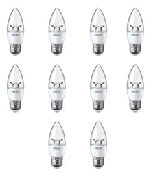 10 piezas Foco LED Vela Aksi 4w Base E27 Luz Blanca