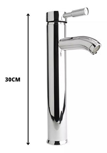 Llave Lavabo Mezclador Monomando Hidroflud Alta Cromado 30cm