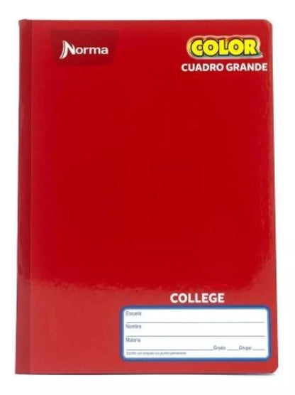 Cuaderno College 100 Hj Norma Color 360 Cosido Cuadro Grande