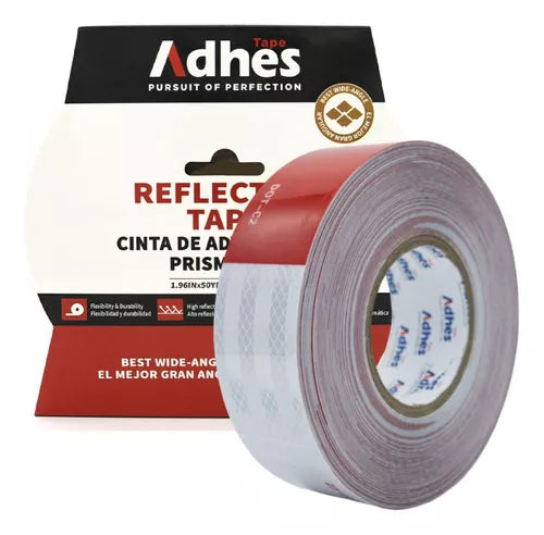 Rollo Cinta Reflejante Barricada Adhes 50mmx45m Rojo Blanco