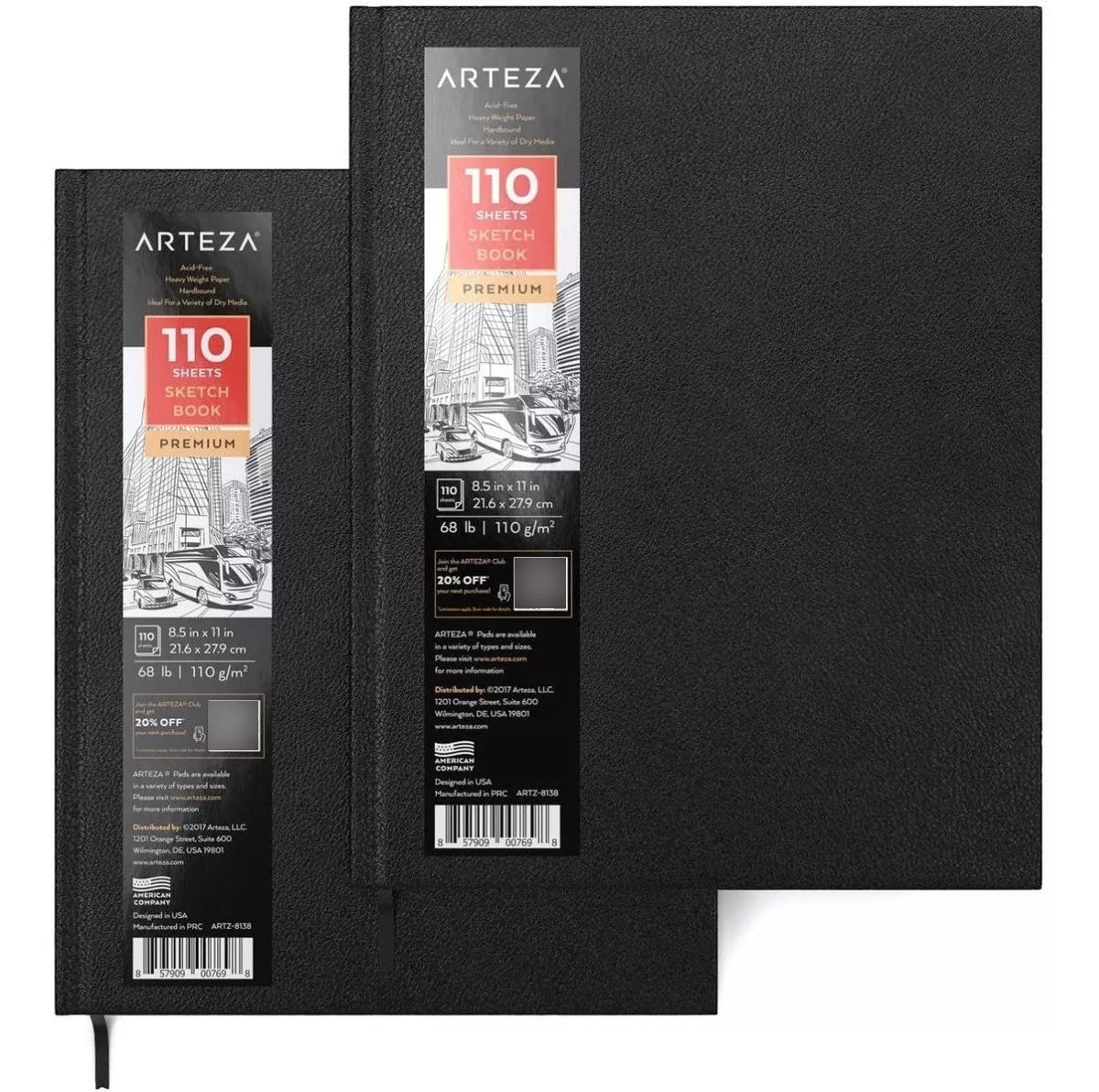 2 Sketchbook Cuaderno Dibujo 110h P Dura 21.6x27.9 Arteza