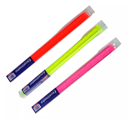 Escalimetro Triangular Baco Plástico 30cm Escolar 6 Escalas