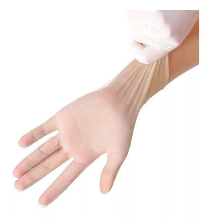 100 Guante Vinil Transparente Bajo Polvo Desechable Alyger M - Alyger - vista lateral
