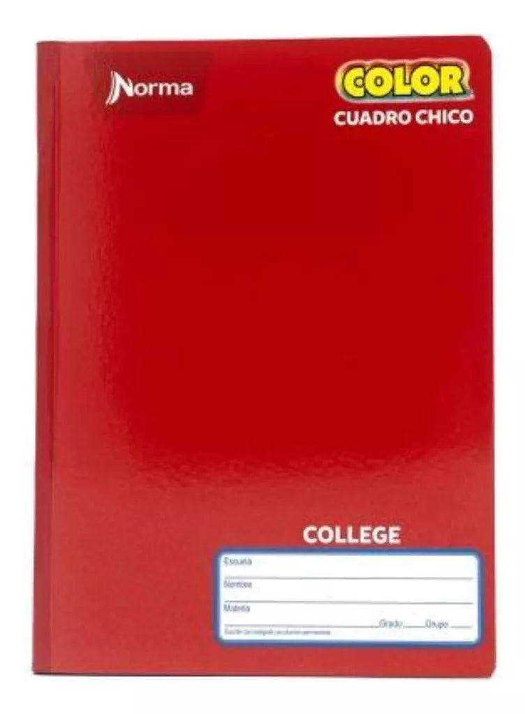 Cuaderno College 100 Hj Norma Color 360 Cosido Cuadro Chico