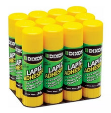 12 Lápiz Adhesivo Pegamento Barra Blanco Escolar Dixon 36g