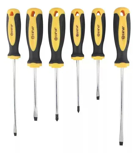 Juego 6 Desarmadores Punta Magnetica Keer Mango Bimaterial - Marchante MX