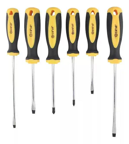 Juego 6 Desarmadores Punta Magnetica Keer Mango Bimaterial - Marchante MX