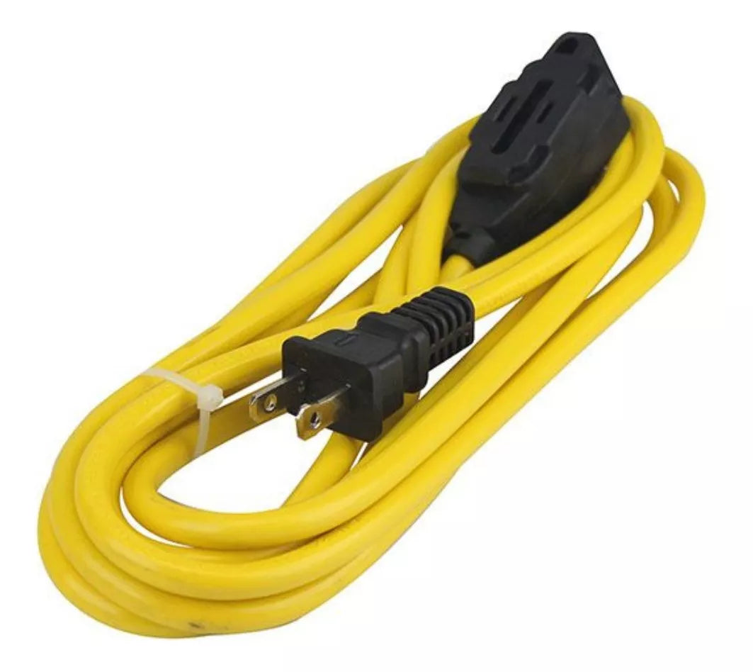 3m Extensión Amarilla 2 Conductores Keer Uso Rudo Calibre 16