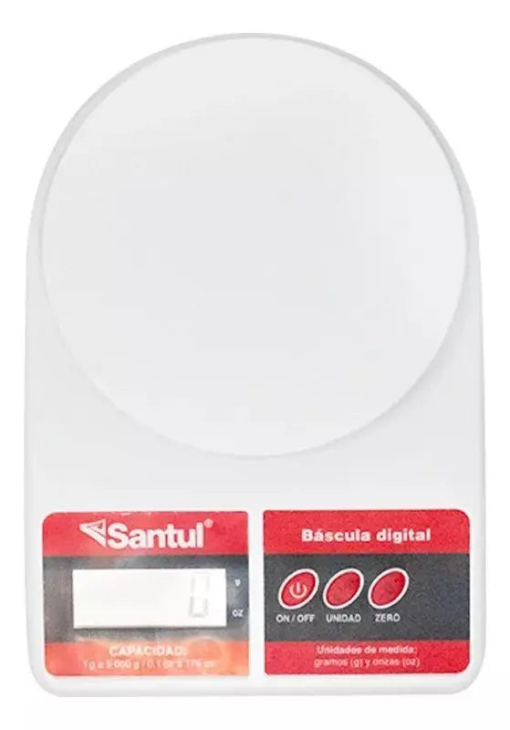 Bascula Digital Cocina Santul Alta Precisión 1g-5kg - Santul - vista lateral