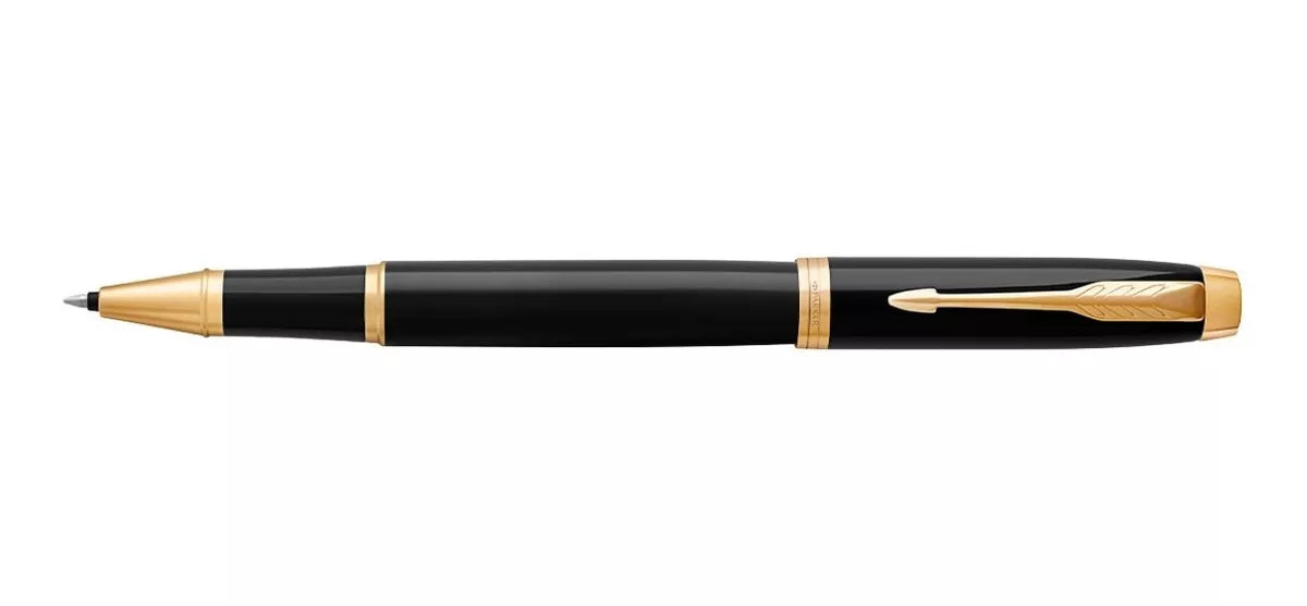 Pluma Rollerball Parker Punta Fina Acabado Dorado Premium