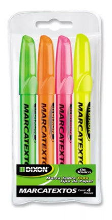 Marcatextos Dixon Easy Open Marcadores Fluorescentes 4 Piezas