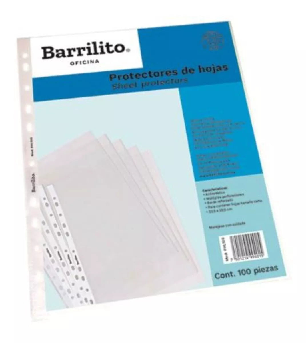 100pz Protectores Hoja Barrilito Tamaño Carta Plastico