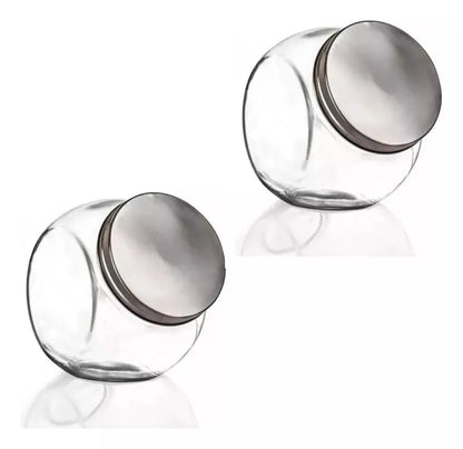 Set 2 Frasco Vidrio Brocal Especias Posiciones 710 Ml - Vittori - vista lateral