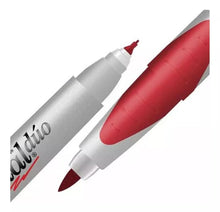 12 Marcadores Permanentes Signal Duo Rojo Azor Doble Punta