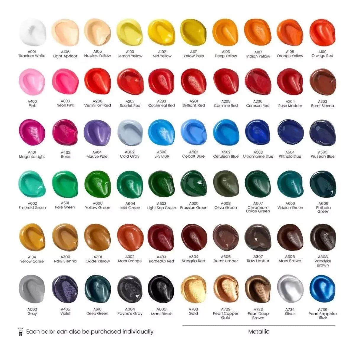 Set 60 Pintura Acrilica 22ml Colores Surtidos Arteza - Arteza - empaque