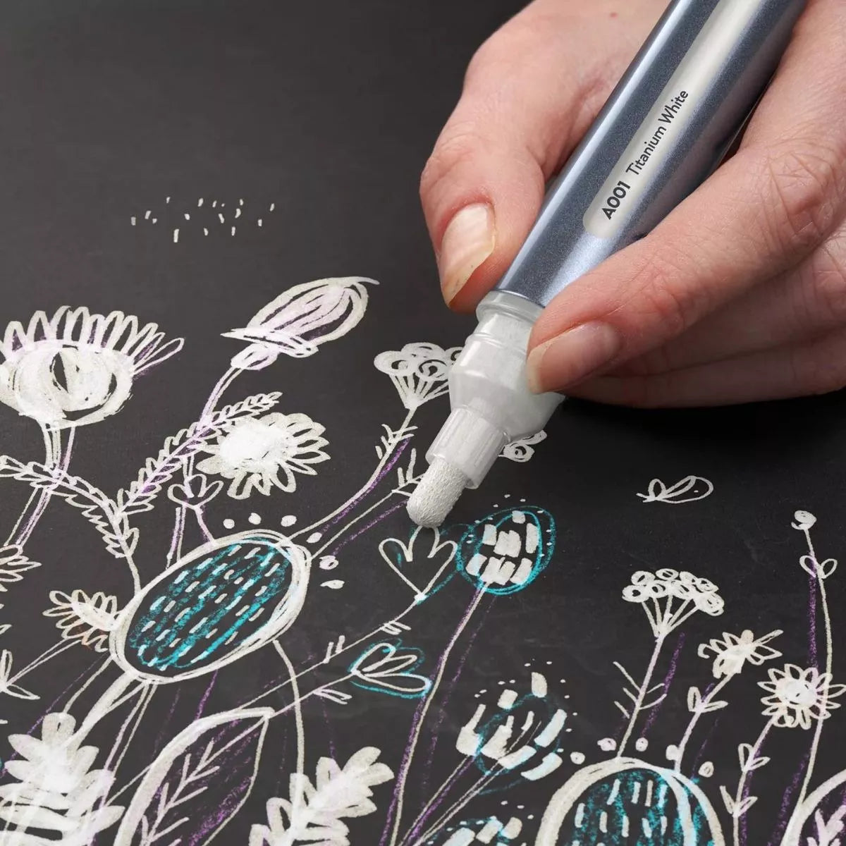 Marcador Blanco Permanente Punta Bala Arteza Plumon Aceite