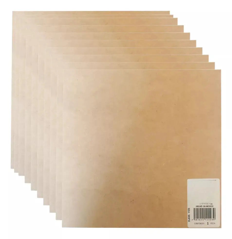 Pack 10 Tablas Madera Manualidades Dietrix 25x25 Cm - Dietrix - empaque