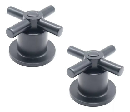 Set Manerales Regadera Meer Acabado Negro Mate Tipo Cruz