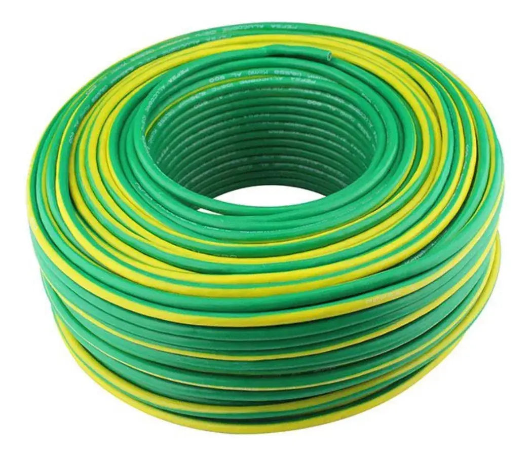 SANELEC, 4075 Alucopper Cable, Flexible and Light, Flame-Resistant and Resistant, 100 m Roll, 8 AWG Gauge, Green - Sanelec - vista lateral