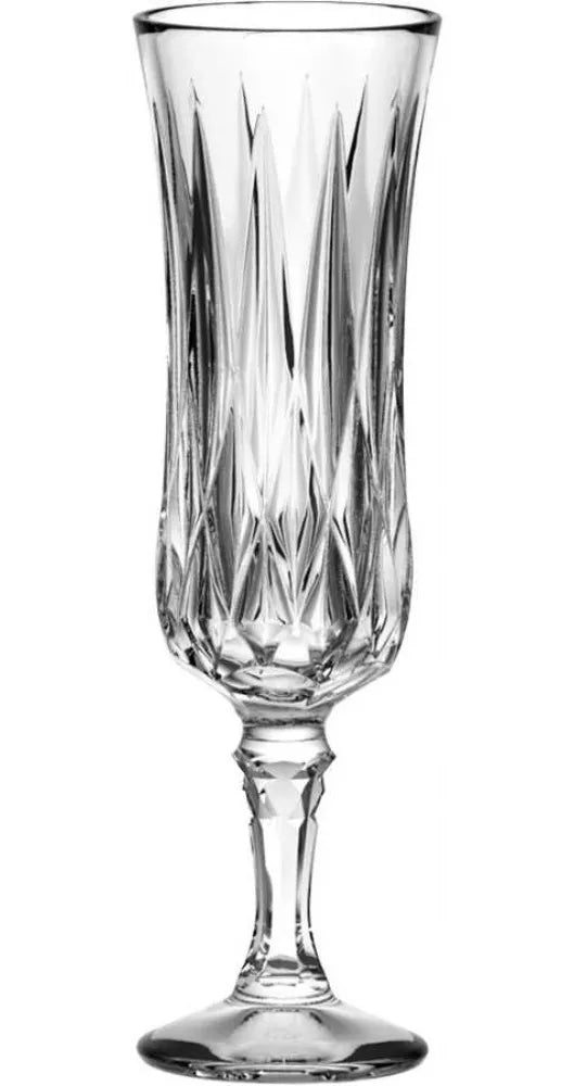 6 Copas Flauta Vino Tinto Vidrio Cristal Labrado Verzy