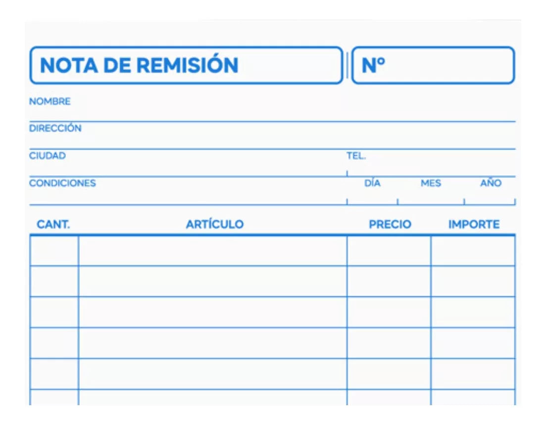 6 Block Notas Remisión Duplicado Rayter 1/4 22 Juegos C/u