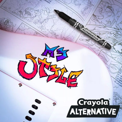 2 Marcadores Permanente Alternative Crayola Punta Fina Negro