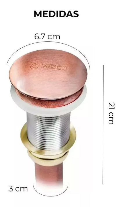 Contra Lavabo Pop Up Meer Circular Oro Rosado 1 1/4 Pulgadas - CNX - contenido